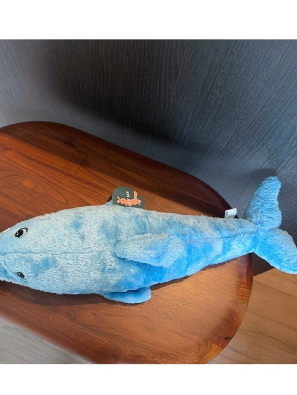 ZippyPaws Jigglerz Dolphin Dog Toy Blue Plush Squeaky Jiggler Interactive New
